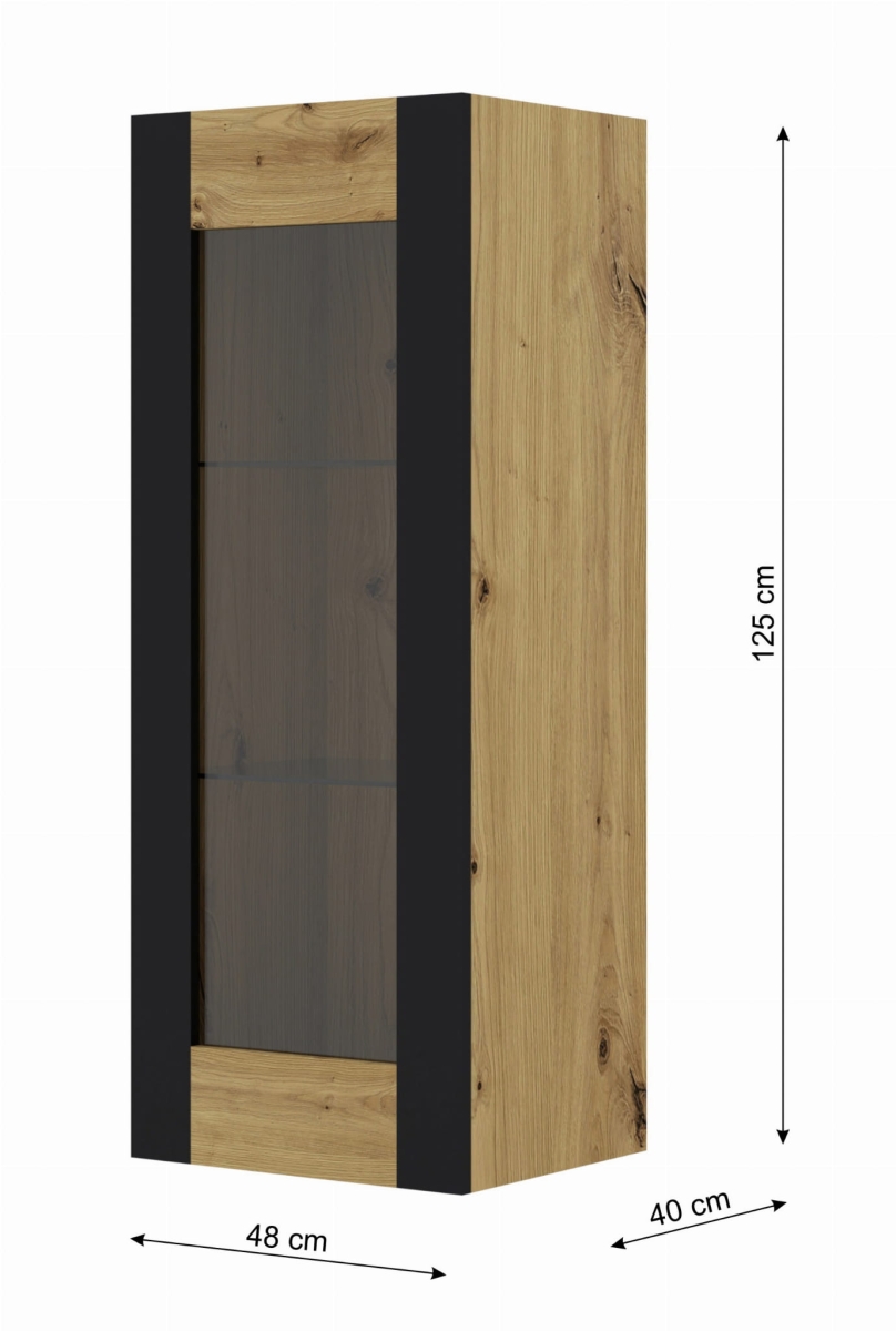 Witryna wisząca pełna MONDI 125 cm dąb artisan