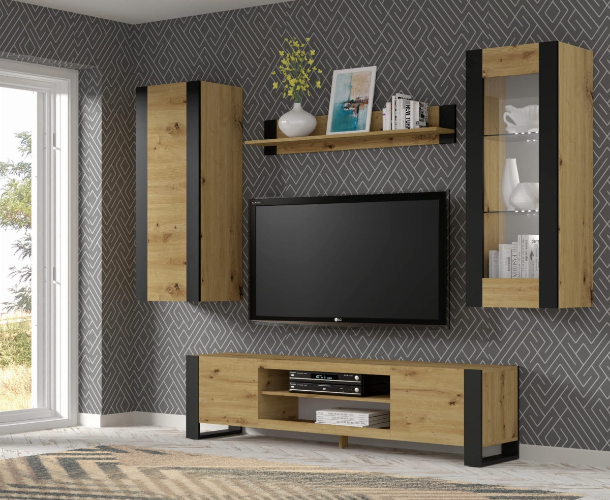 Witryna przeszklona szafka MONDI dąb artisan