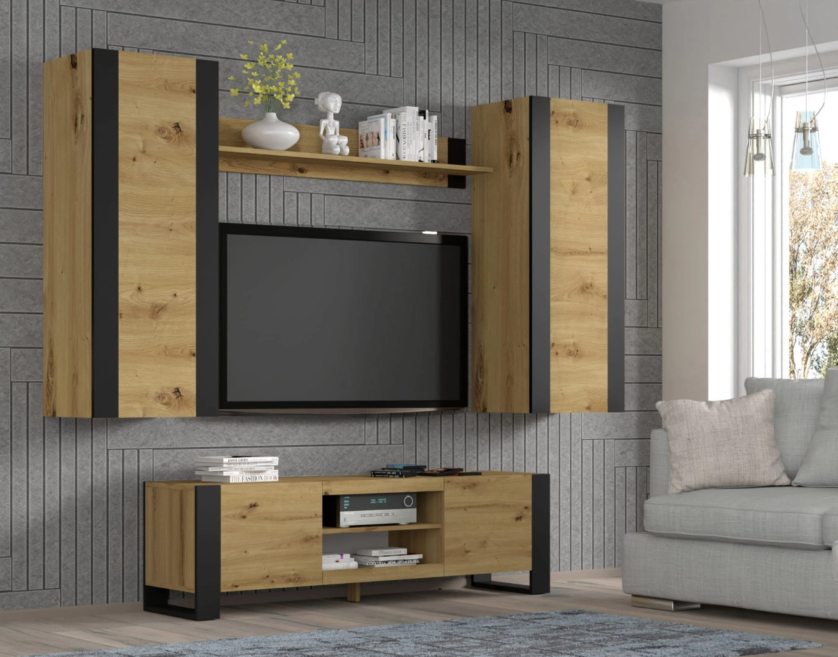 Półka wisząca panel MONDI 125 cm dąb artisan
