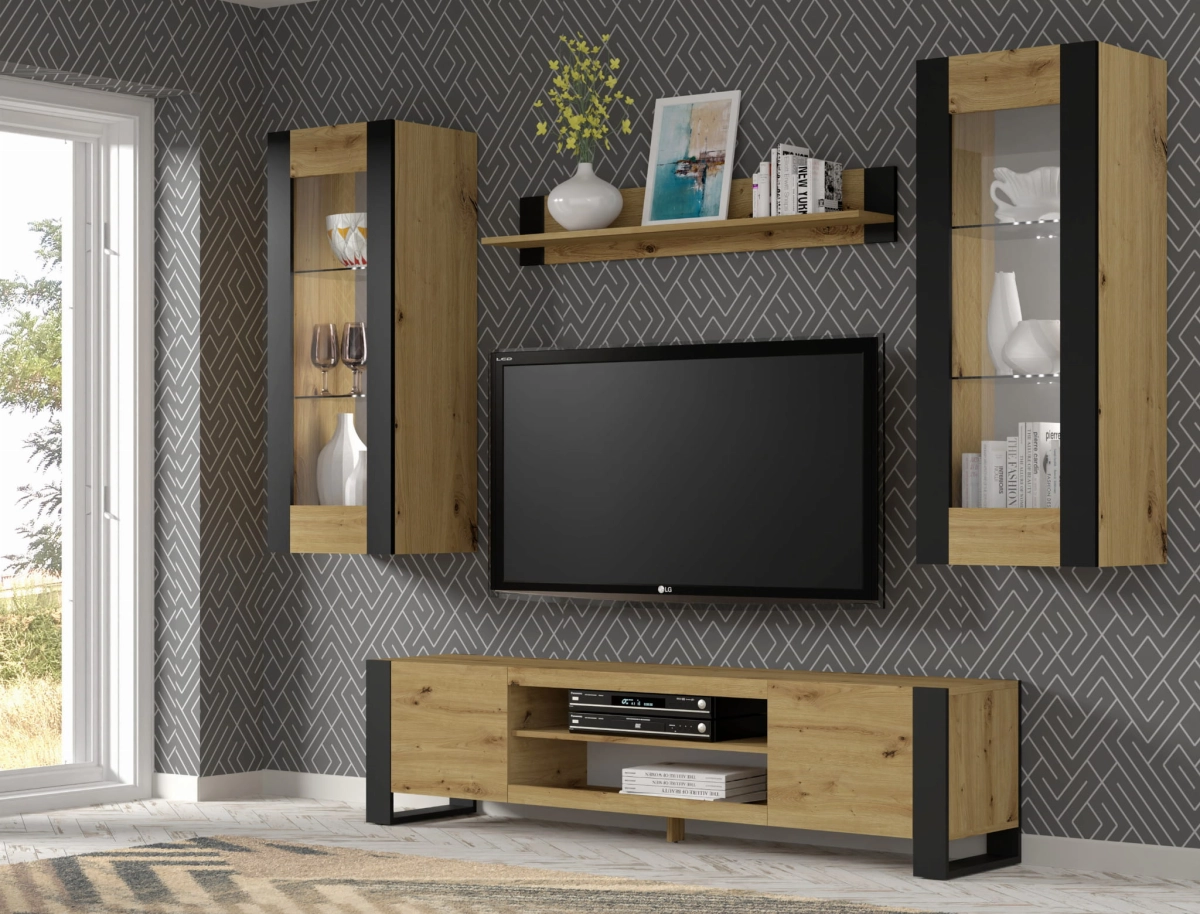Półka wisząca panel MONDI 125 cm dąb artisan
