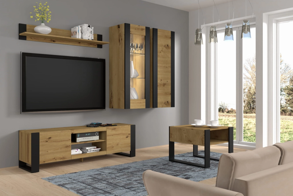 Półka wisząca panel MONDI 125 cm dąb artisan