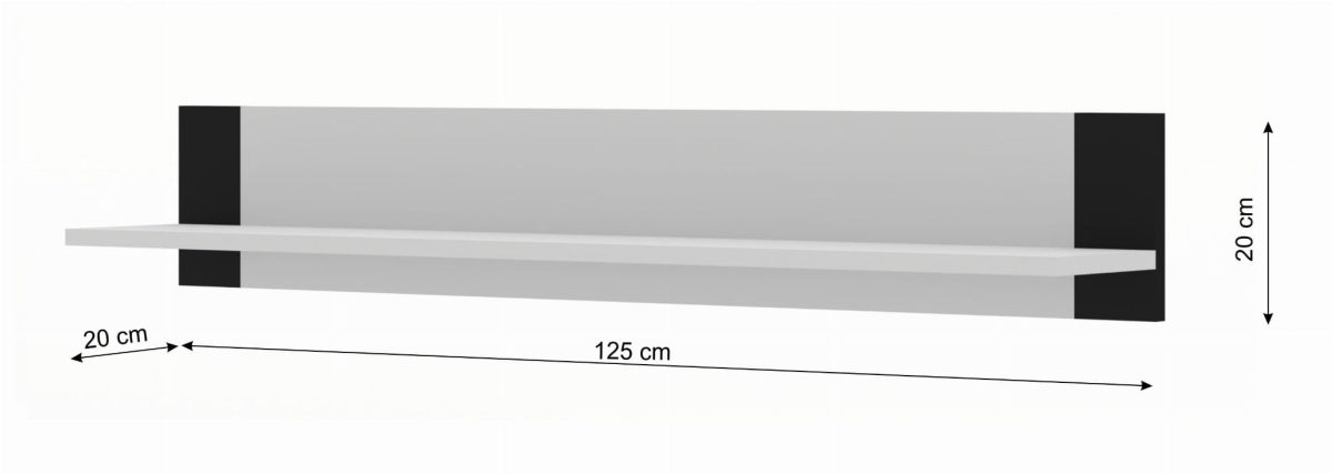 Półki wisząca panel MONDI 125 cm biały mat