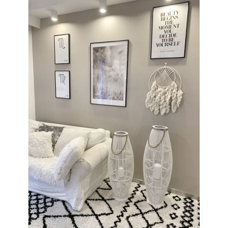 Dywan BERBER SAFI N9040 biały / czarny Frędzle berberyjski marokański shaggy 200x290 cm