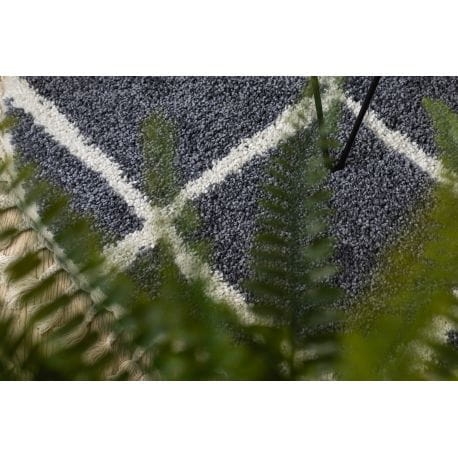 Dywan BERBER CROSS B5950 koło szary / biały Frędzle berberyjski marokański shaggy koło 120 cm