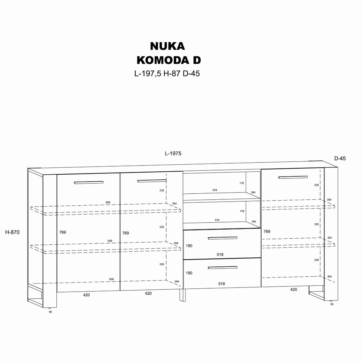 Komoda Nuka D dąb artisan