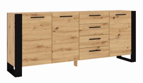 Komoda do salonu 197 cm, dąb artisan Nuka K 