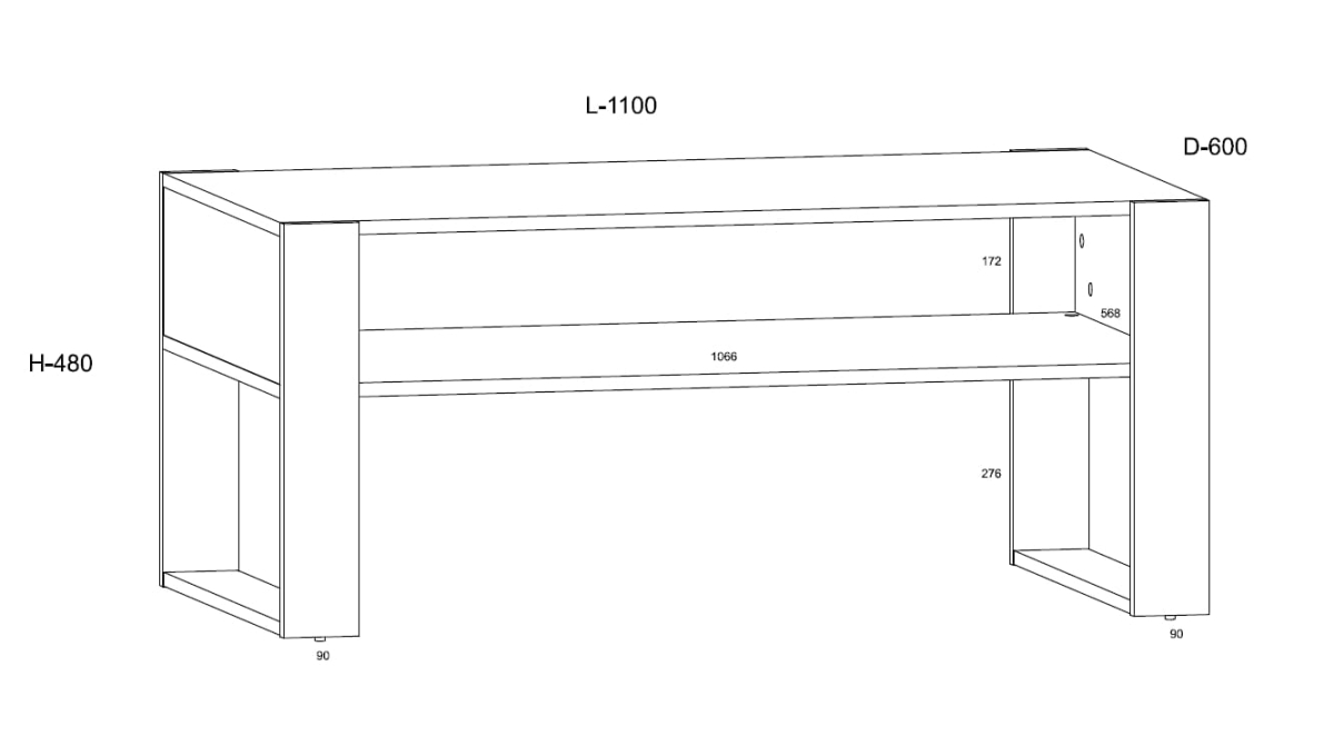 Stolik kawowy ława Nuka F biały mat