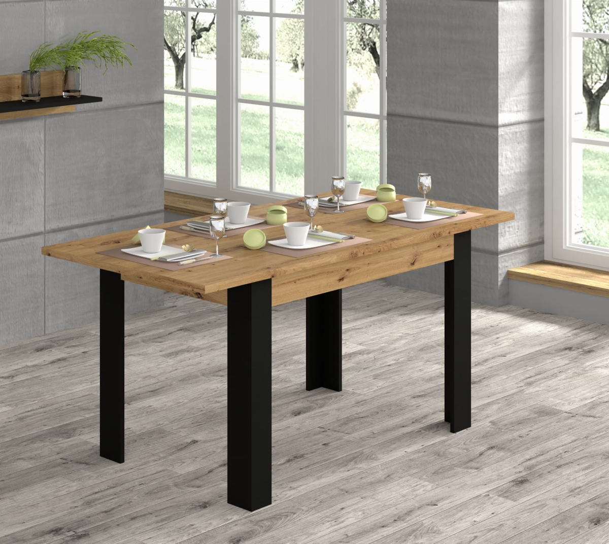 Stół rozkładany Nuka H dąb artisan