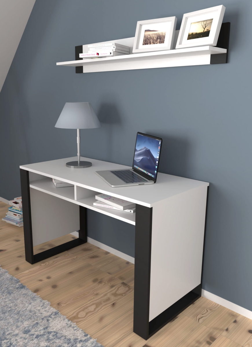 Biurko Mondi 120x55 biały mat czarny mat