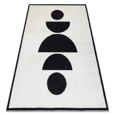 Dywan MODE 8598 geometryczny krem / czarny 80x150 cm