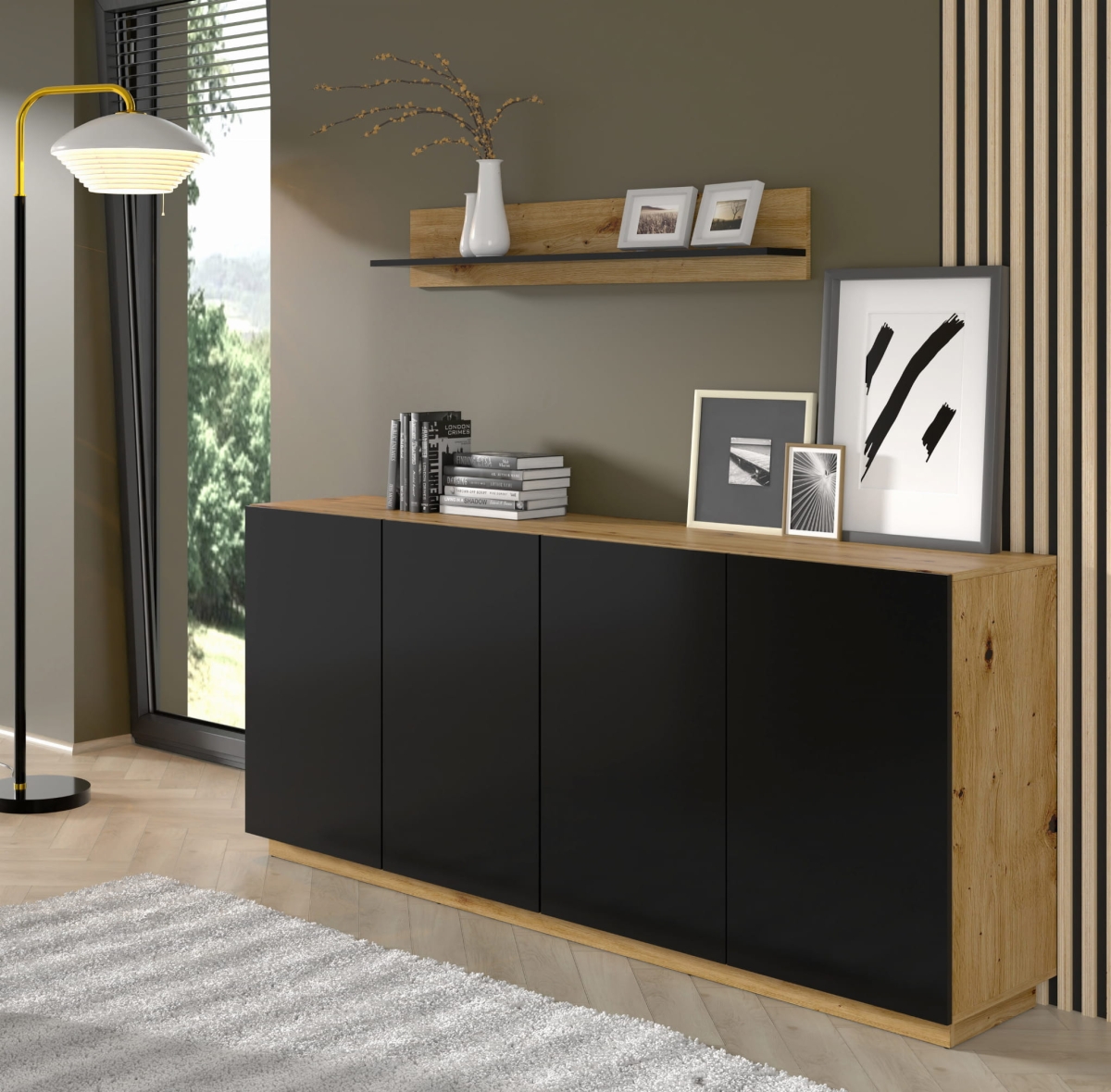 Półka wisząca Aura 120 dąb artisan