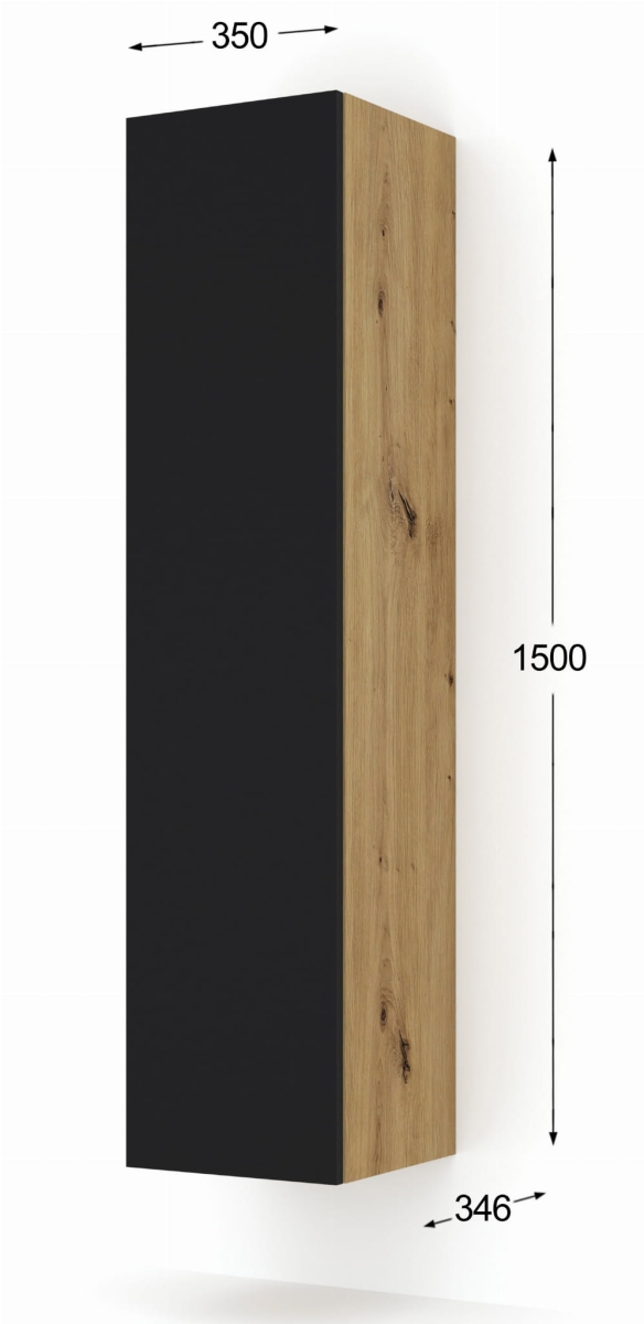 Szafka wisząca DUO 150 dąb artisan czarny mat