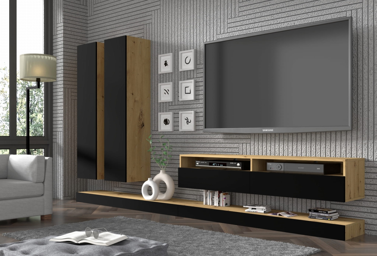 Szafka wisząca DUO 150 dąb artisan czarny mat