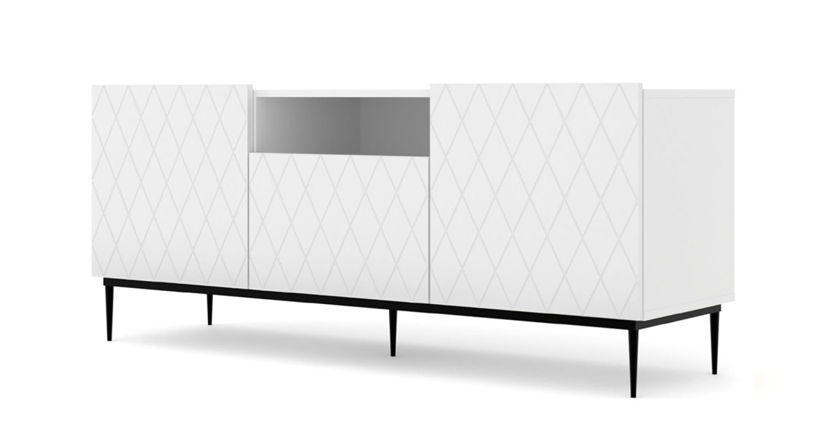 Szafka RTV Diuna 2D1K 145 cm biały mat MDF rama