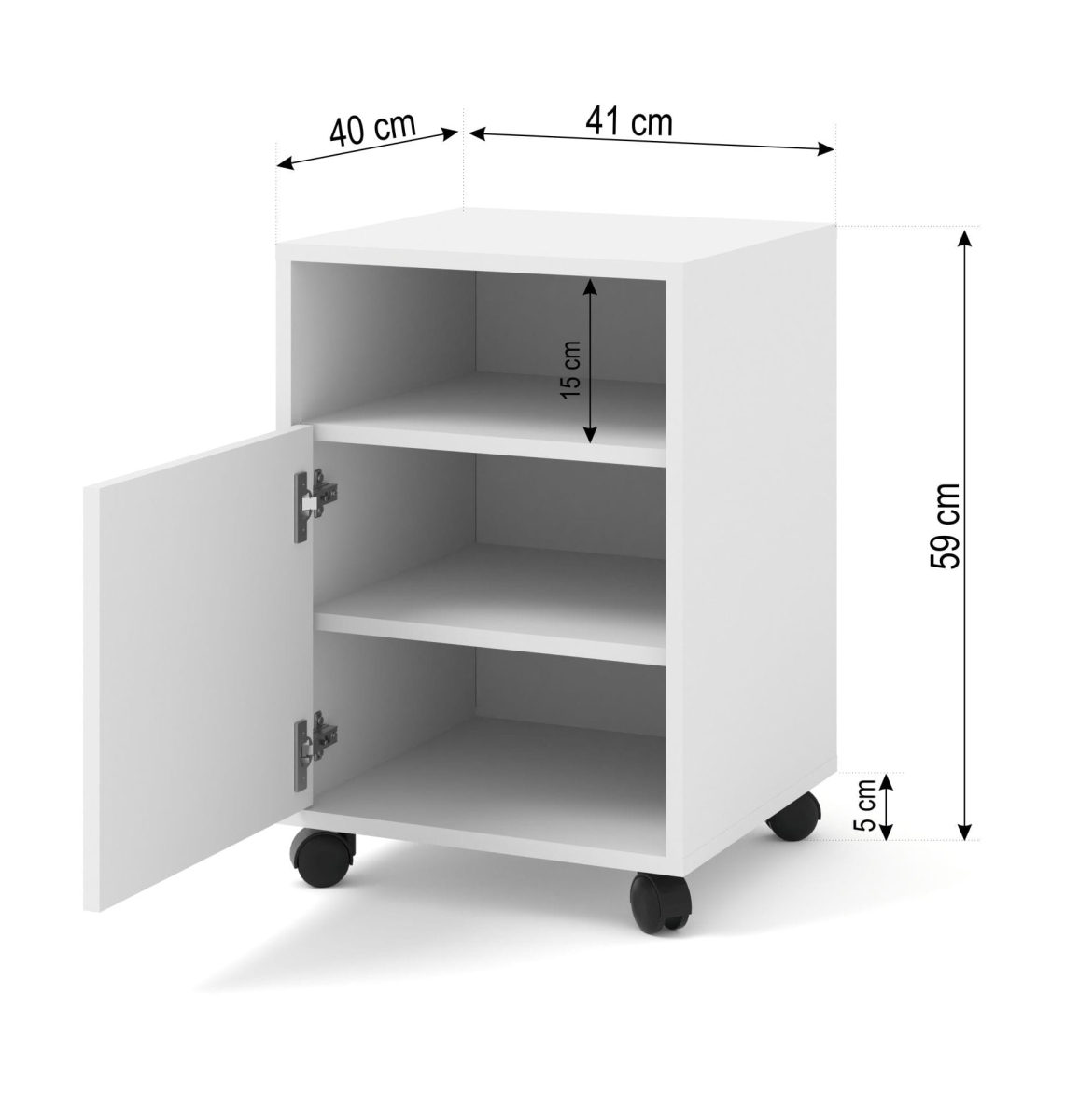 BIMOTION Szafka pod biurko na kółkach 60 cm biała