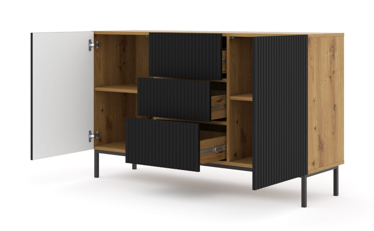 Ravenna B Komoda 150 2D3S frez MDF folia z ramą