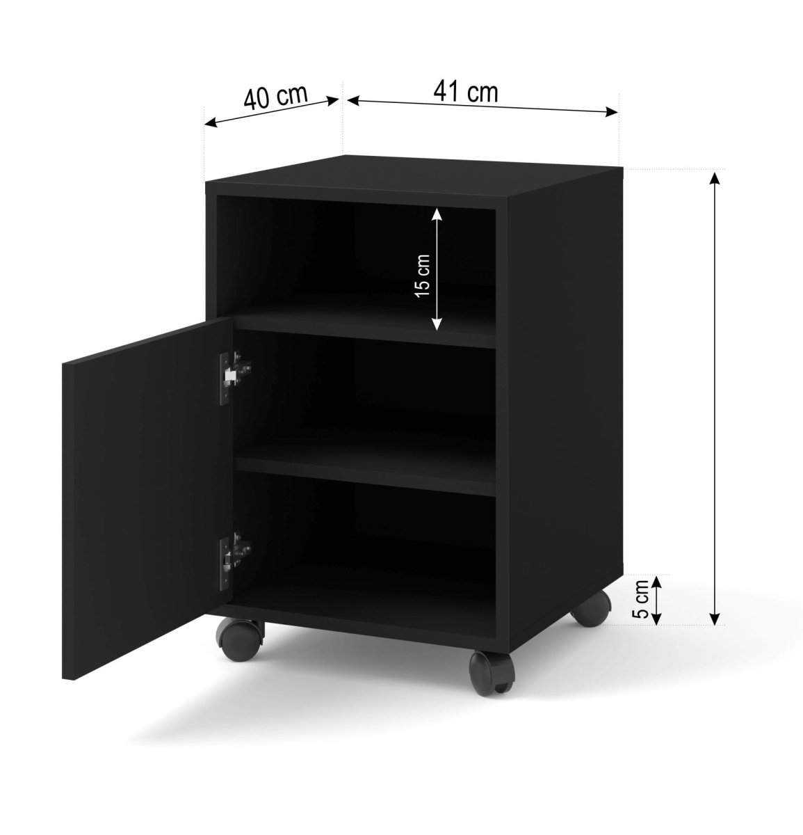 BIMOTION Szafka pod biurko na kółkach 60 cm czarna