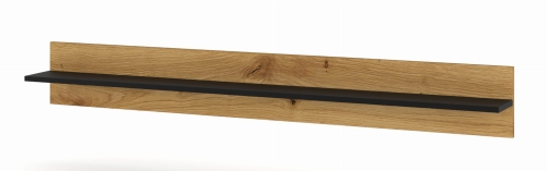 Półka wisząca do salonu 151 cm, czarna/dąb artisan Anette B