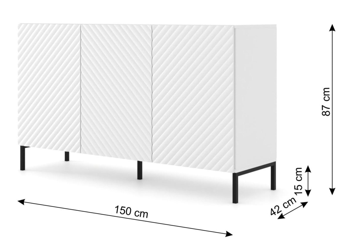 Komoda Surf 150 3D biały mat