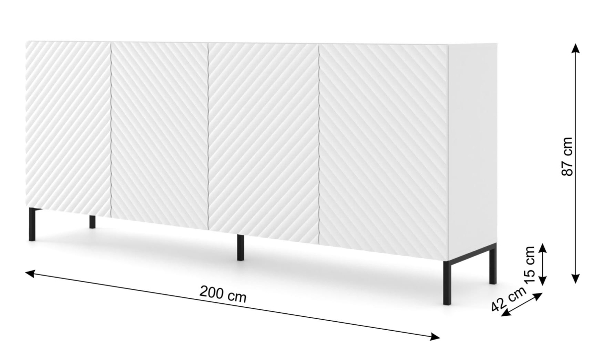 Komoda Surf 200 4D biały mat