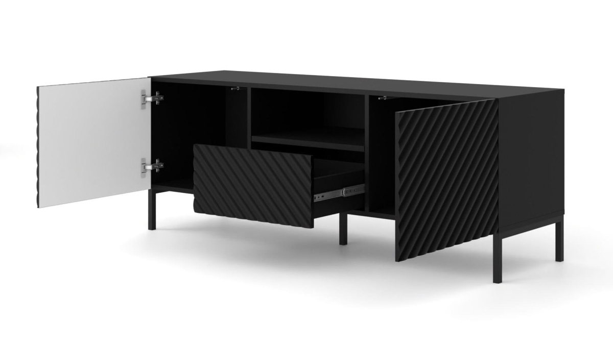 Szafka RTV Surf 150 2D1S czarny mat