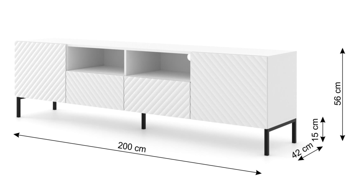 Szafka RTV Surf 200 2D2S biały mat