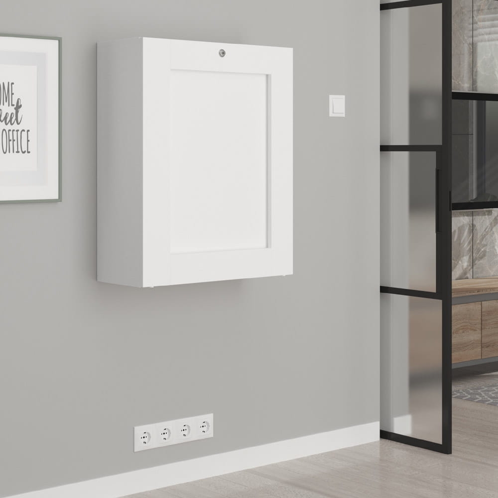 Biurko wiszące rozkładane Tilt biały mat / czarny mat