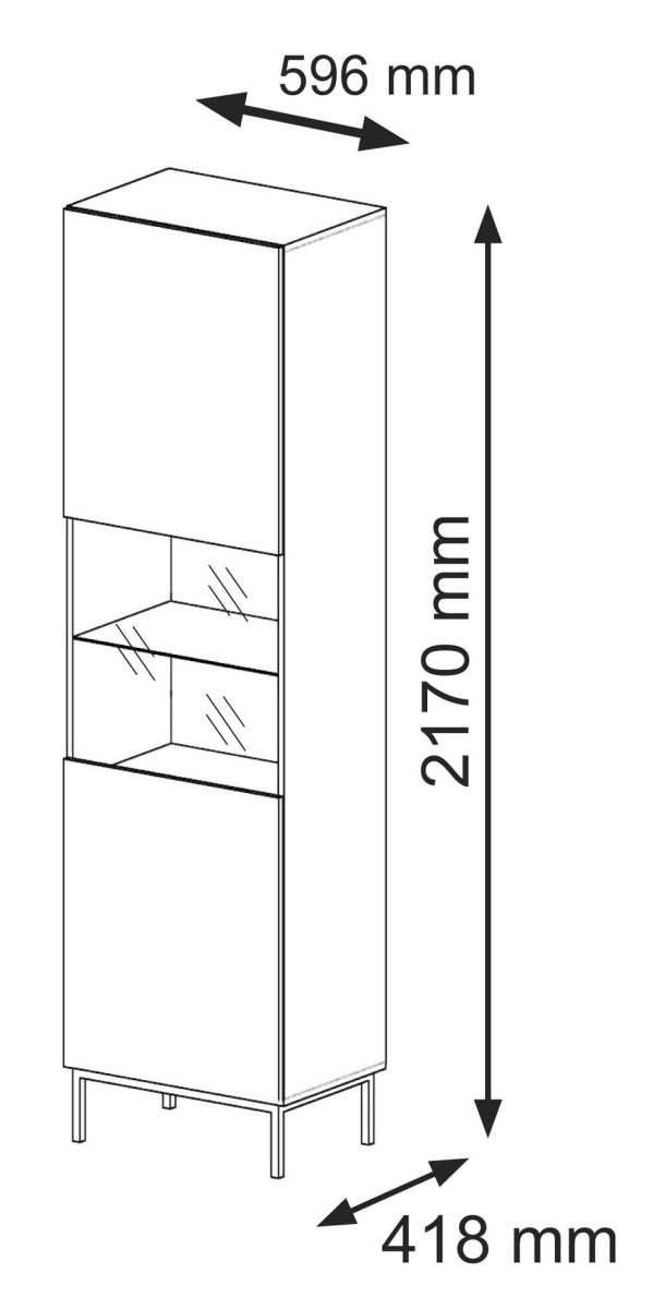 Witryna Ravenna B 1D1S frez MDF folia