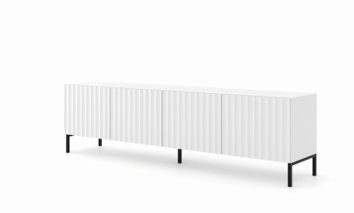 Szafka RTV 200 cm, biała matowa do salonu Wave 4D