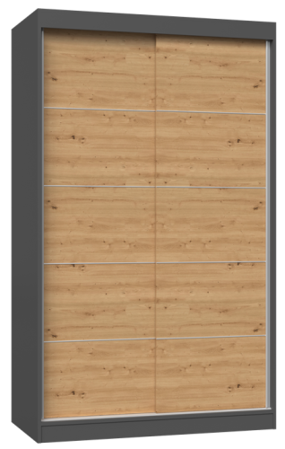 Szafa z drzwiami przesuwnymi 120 cm, antracyt/dąb artisan Iga 120C 