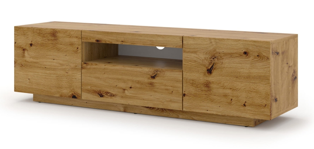 Szafka RTV Aura 150 cm uniwersalna wisząca stojąca dąb artisan (*opcja LED)