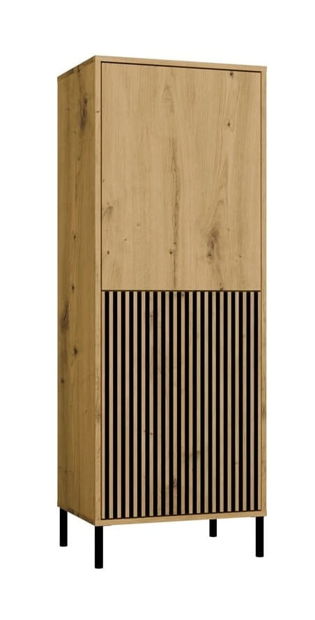 Witryna KAMARO 2DK SLIM/GŁADKI DĄB ARTISAN Lamele Front Ryflowany + Klasyczny