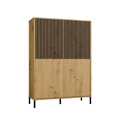  Witryna 104 cm, 4-drzwiowa z ryflowanym frontem, dąb artisan Kamaro 4DK