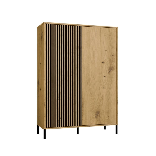 Witryna 104 cm, 2-drzwiowa, dąb artisan z frontem ryflowanym Kamaro 2DD Slim