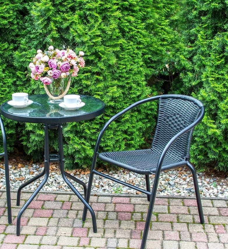 4 x Krzesło ogrodowe BISTRO - czarne