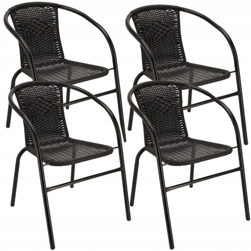 4 x Krzesło ogrodowe BISTRO - czarne