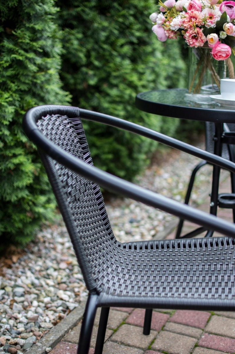 2 x Krzesło ogrodowe BISTRO - czarne