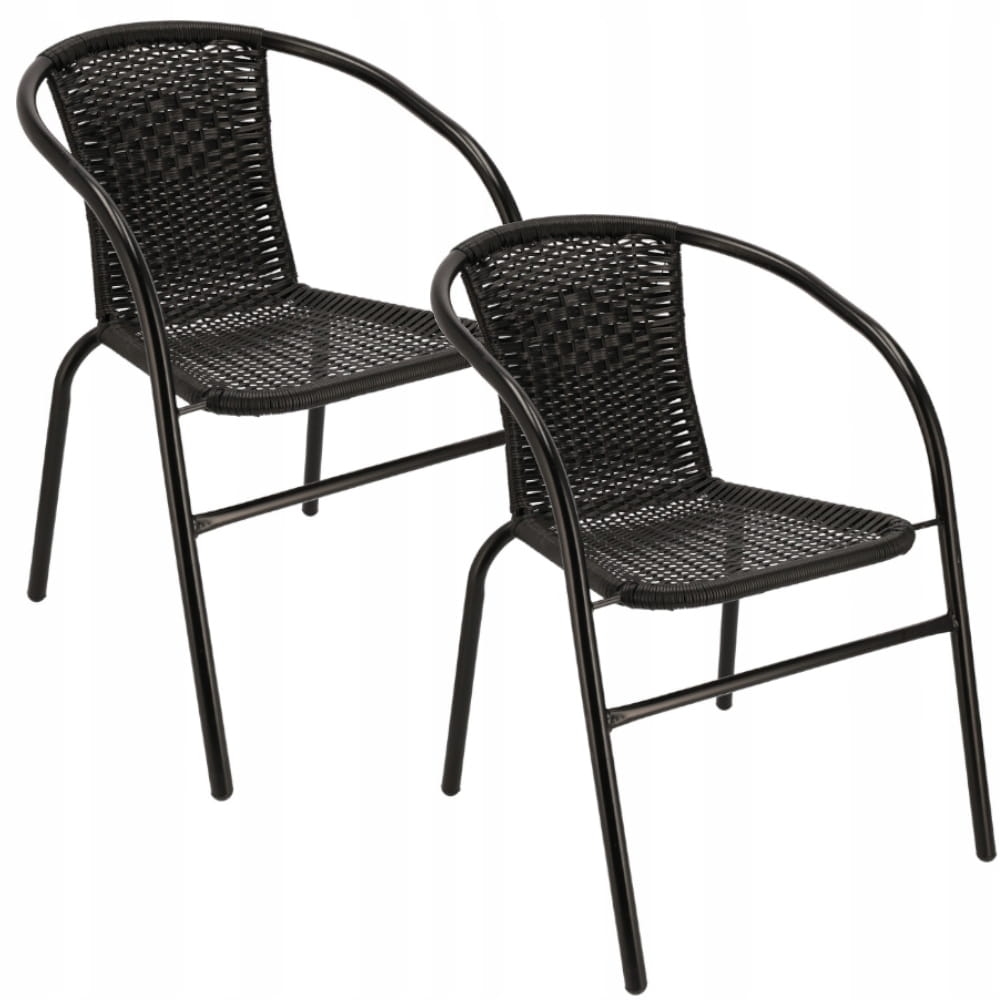 2 x Krzesło ogrodowe BISTRO - czarne