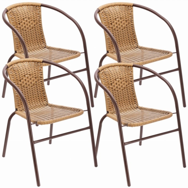 4 x Krzesło ogrodowe BISTRO - beżowe