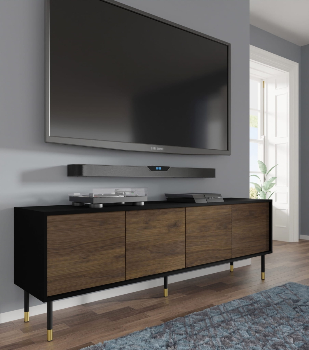 Szafka RTV Sherwood 4D 180 czarny mat / dąb catania
