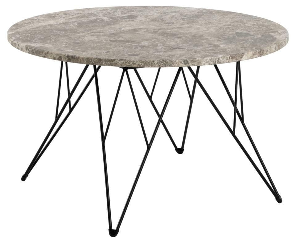 Stolik kawowy Prunus 80cm marmur szary/ czarny