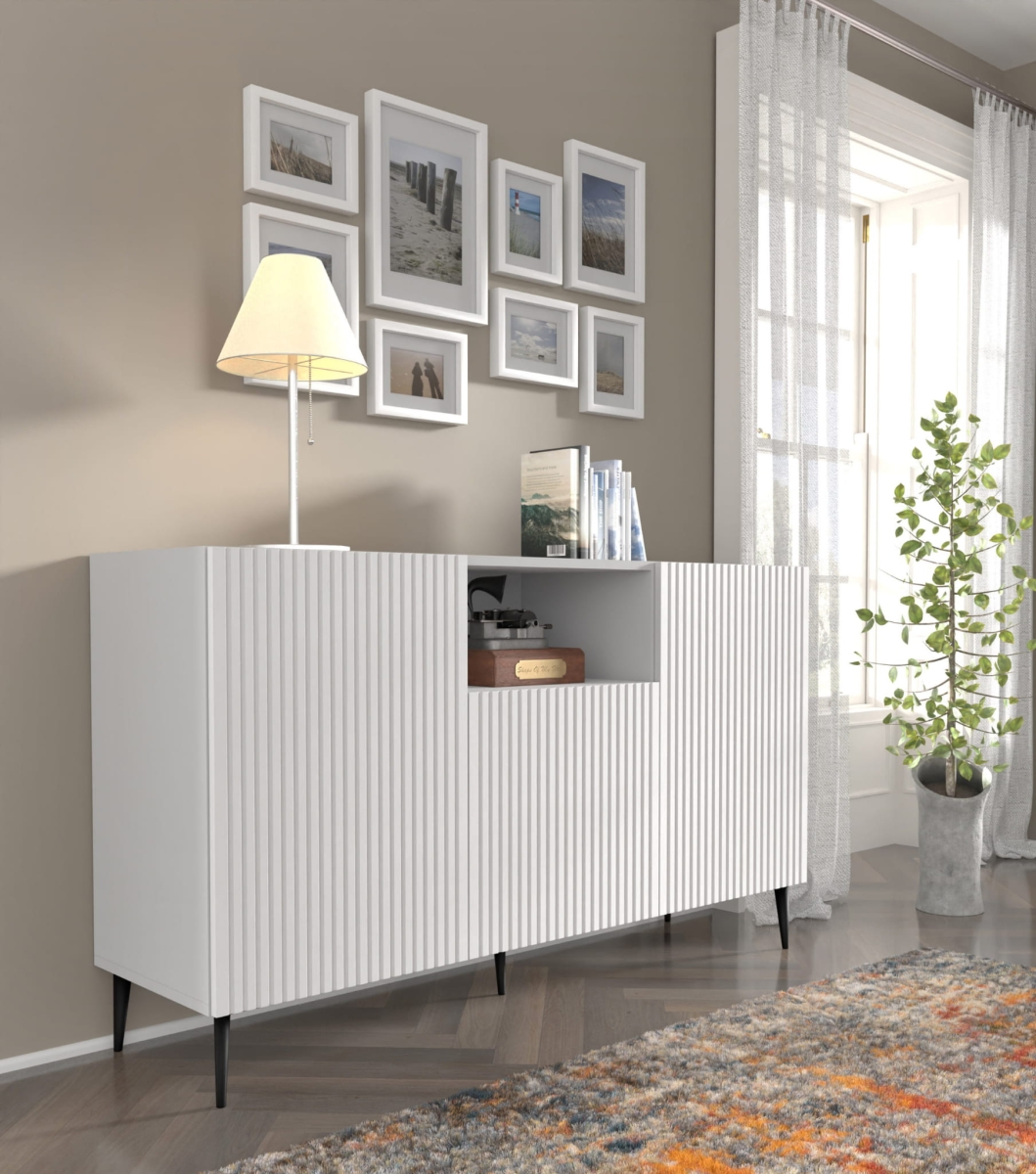 Ravenna PB Komoda 150 2D1DM biały mat, czarna szpilka