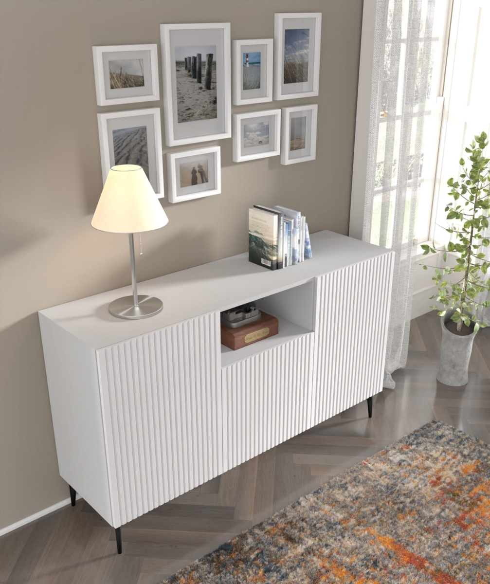 Ravenna PB Komoda 150 2D1DM biały mat, czarna szpilka