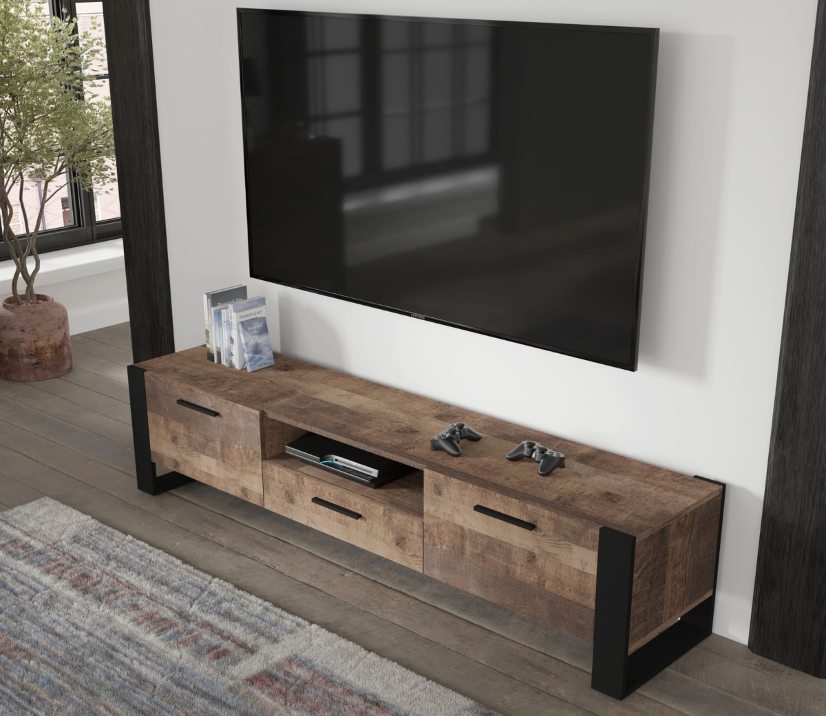 Szafka RTV Nuka 200 cm dąb grange