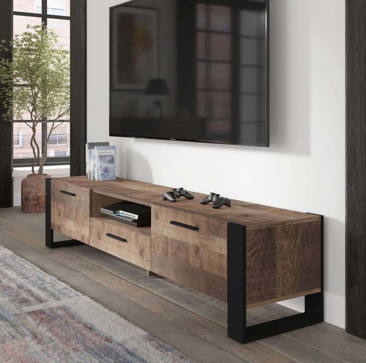 Szafka RTV Nuka 200 cm dąb grange