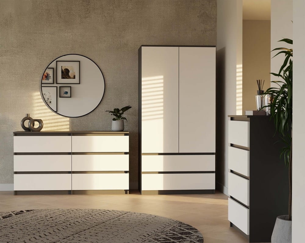 Szafa Malwa SS-90 ANTRACYT BIEL