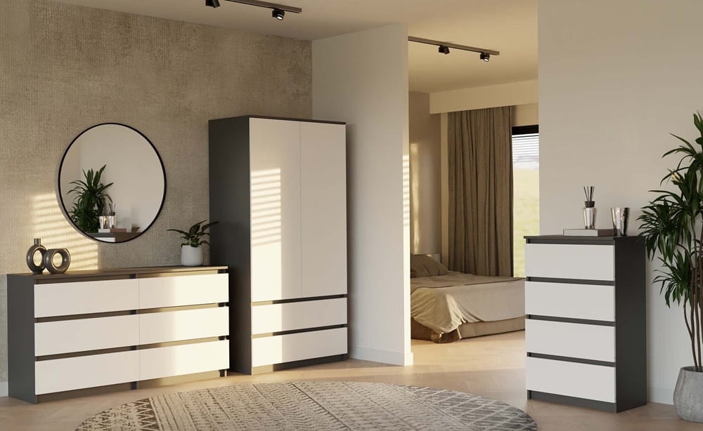 Szafa Malwa SS-90 ANTRACYT BIEL