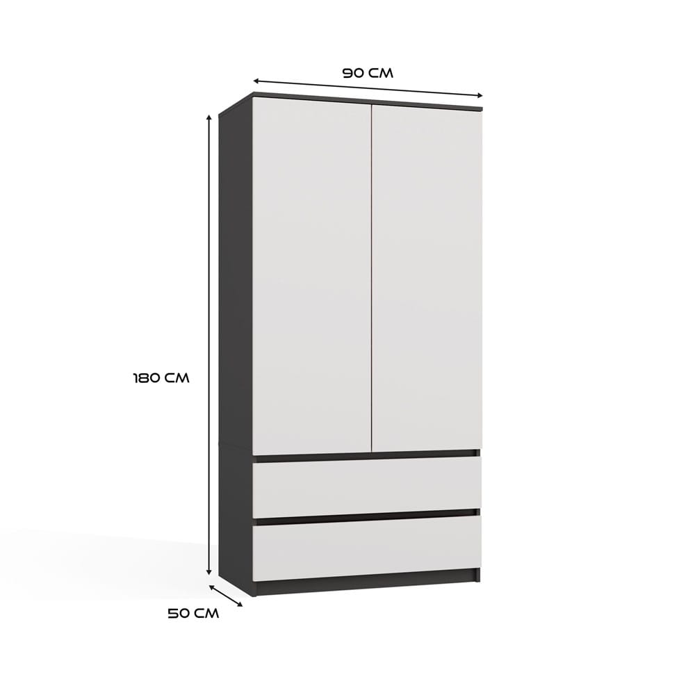 Szafa Malwa SS-90 ANTRACYT BIEL