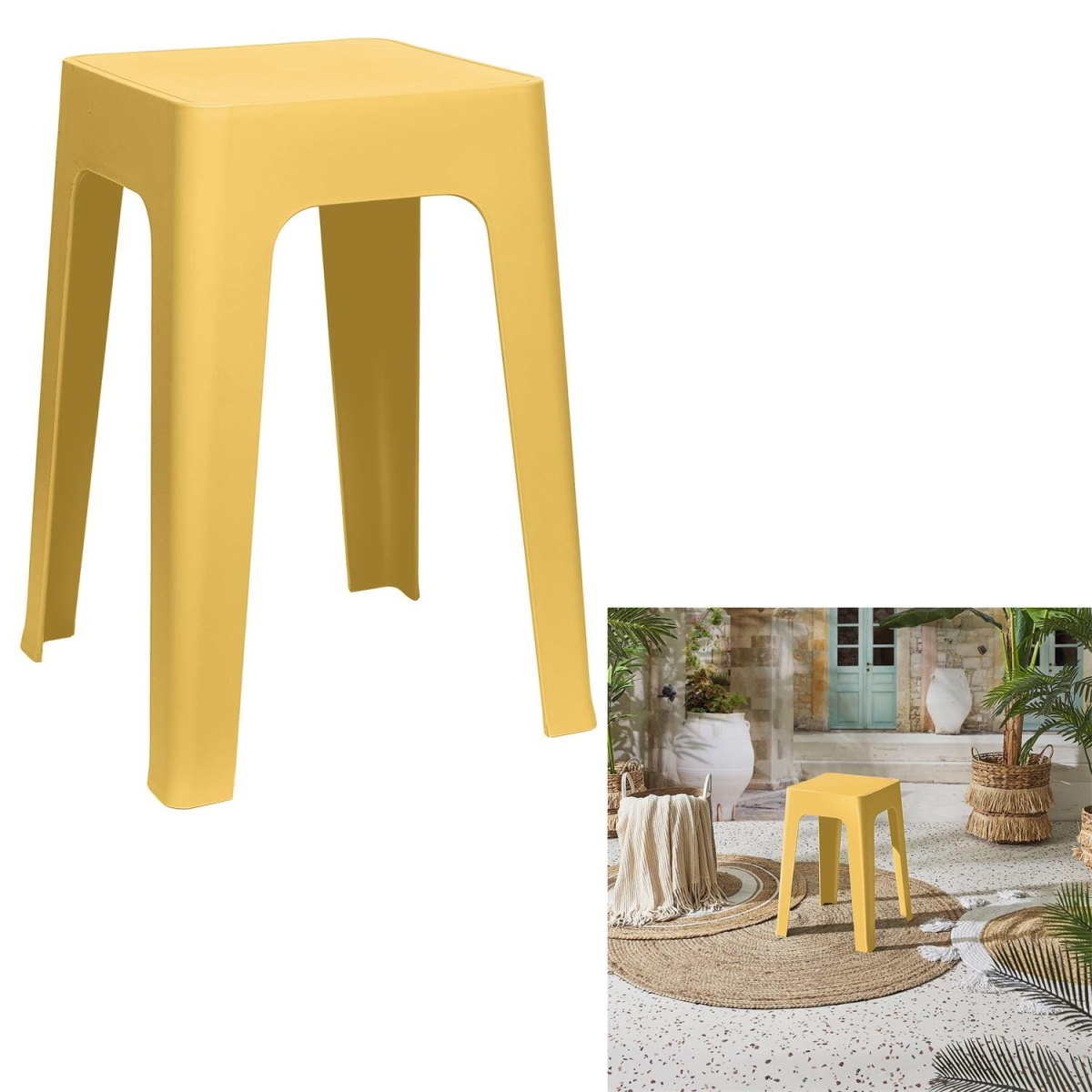 Stołek Spectra żółty z tworzywa