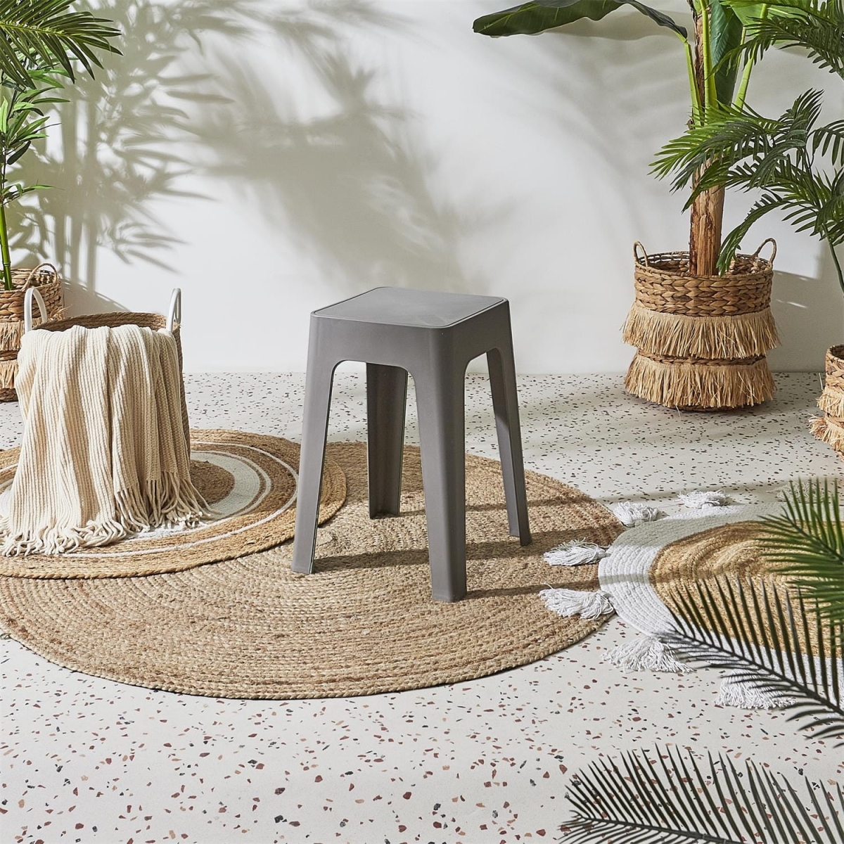 Stołek Spectra szary z tworzywa